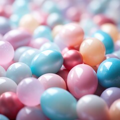 Soft pastel colors in blurred Easter eggs