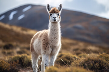 llama standing in the grass