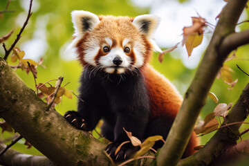 Naklejka premium Red Panda Close up Photo