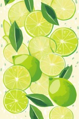 Art print. Abstract limes. Modern design for posters, cards, cover, t shirt and more, Generative AI