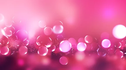 Foto op Canvas Abstract background wallpaper of pink and purple bokeh bubbles in liquid. Circle blurred with bokeh. Blurred shiny, glowing festive backdrop for xmas, party, holiday, birthday, invitation.  © Irina