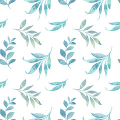 green leaves, seamless pattern, abstract background for wallpaper, packaging, print, textile