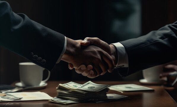 Shady Deal With Handshake And Cash, Generative AI