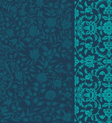 wedding card design, traditional paisley floral pattern , royal India	