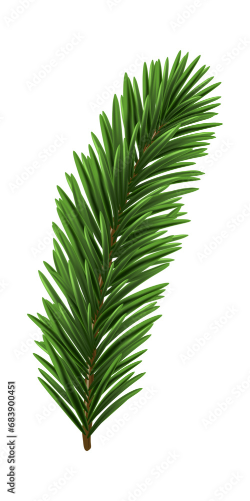 Sticker green christmas fir branch