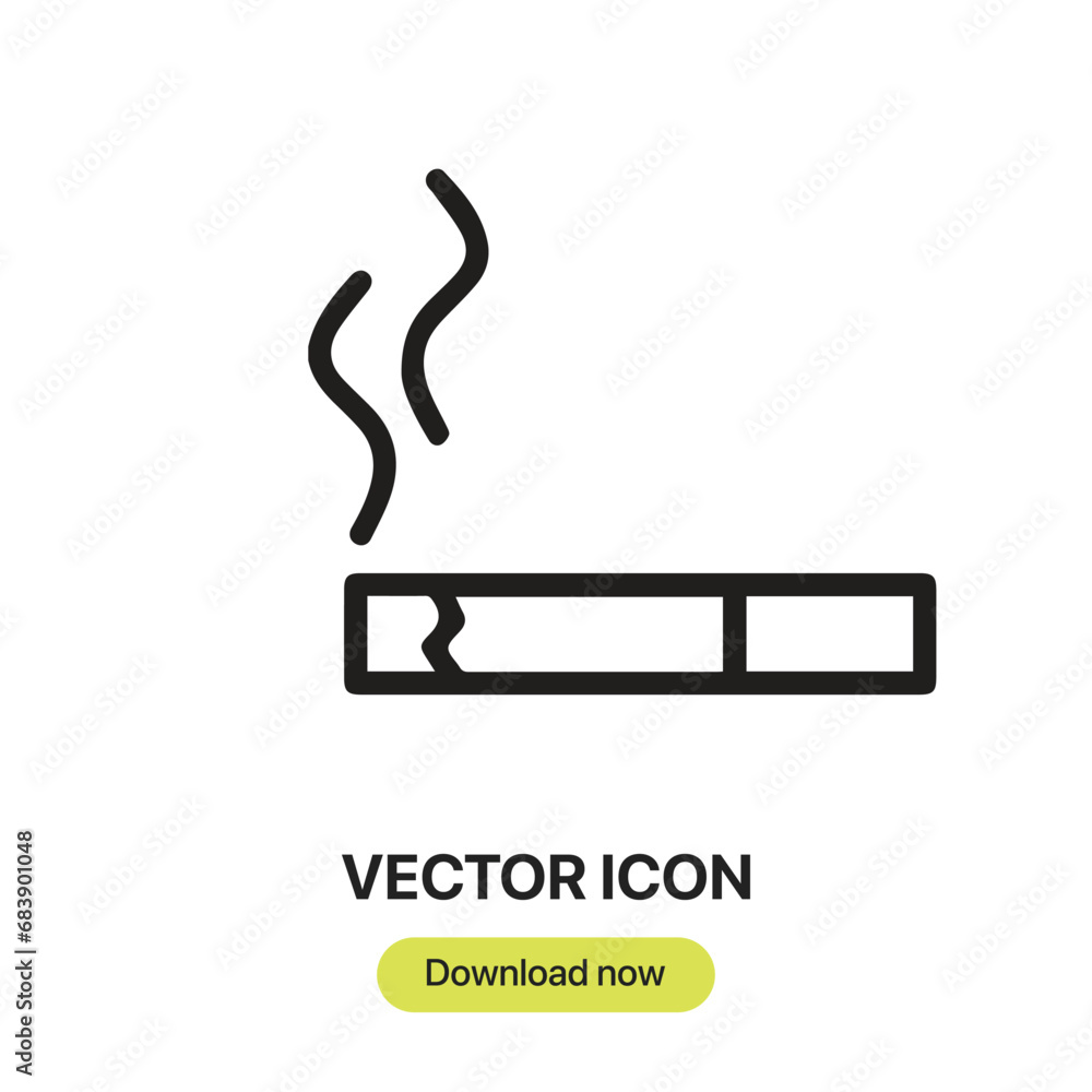Poster cigarette icon vector. linear-style sign for mobile concept and web design. cigarette symbol illustr