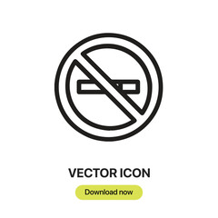 No Smoking icon vector. Linear-style sign for mobile concept and web design. No Smoking symbol illustration. Pixel vector graphics - Vector.	