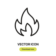 Fire icon vector. Linear-style sign for mobile concept and web design. Fire symbol illustration. Pixel vector graphics - Vector.	