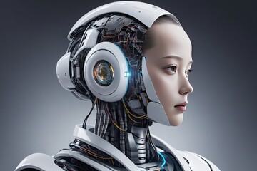 robot cyborg person, Generative AI