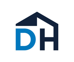 DH Home construction, real estate, building, property logo, DH house logo, DH letter logo Vector Template, DH initial vector monogram letter logo