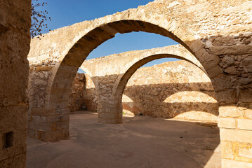 Ruins of warehouse complex.