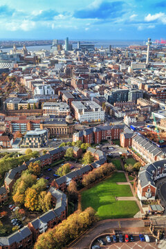 View of City of Liverpool, UK.