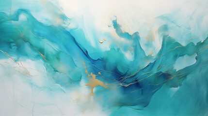 Fototapeta na wymiar Turquoise abstract painting