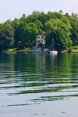 Fototapeta na wymiar Landscape of Attersee lake in Upper Austria, Europe 