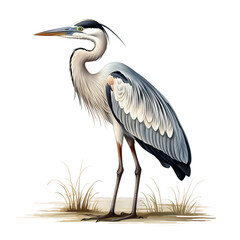 Heron in Detail on Transparent background