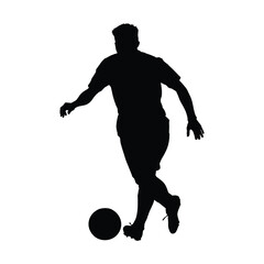 Fototapeta na wymiar soccer player silhouette on white