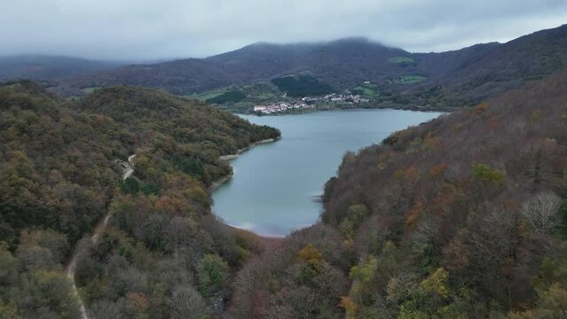Eugui Reservoir, Arga River. Esteribar Valley, Navarra