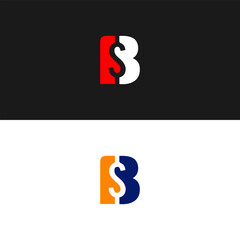 BS logo. B S design. White BS letter. BS, B S letter logo design. Initial letter BS linked circle uppercase monogram logo.
