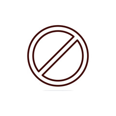 Red prohibited sign no icon warning or stop symbol safety danger isolated vector illustration