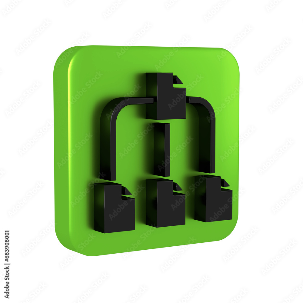 Aufkleber black folder tree icon isolated on transparent background. computer network file folder organization