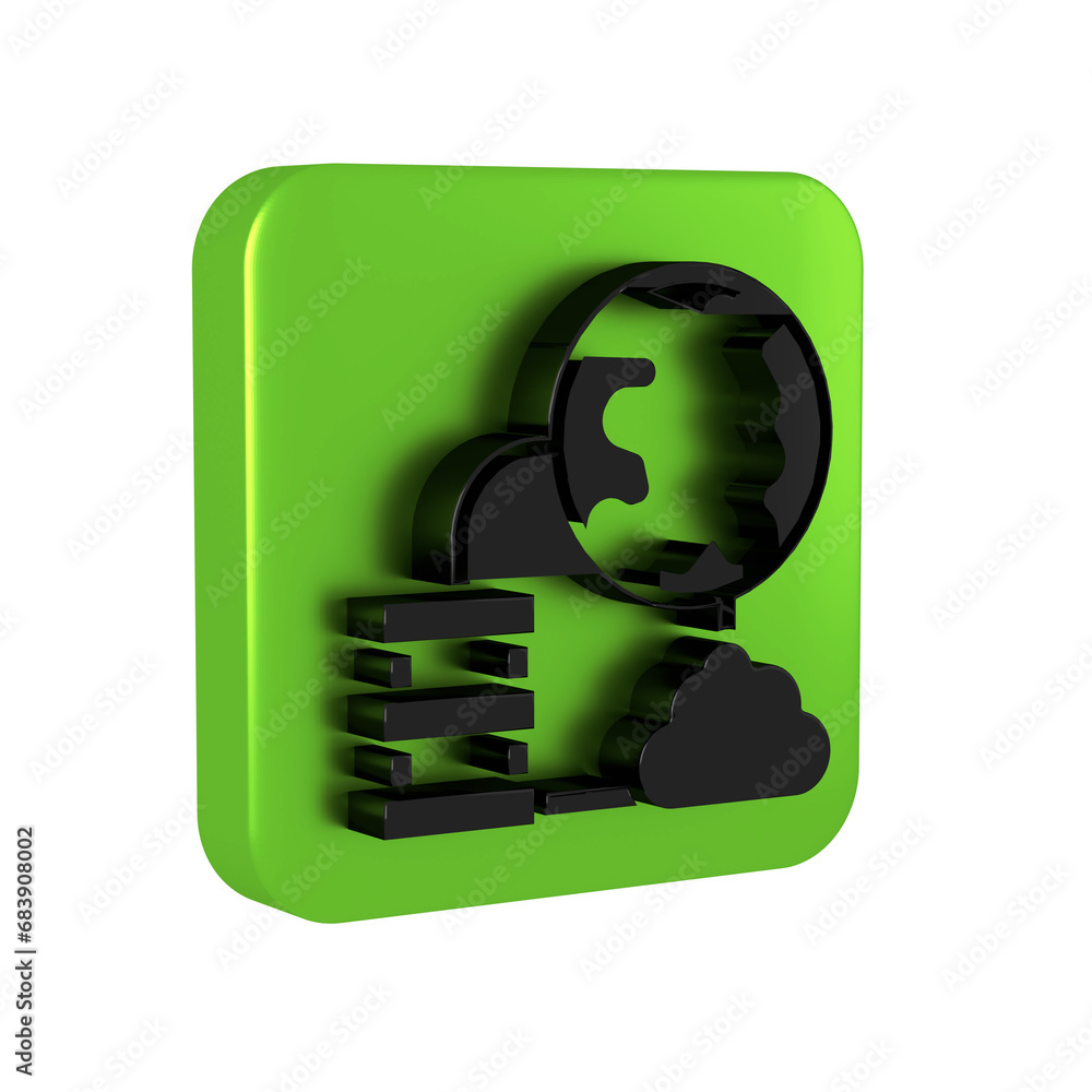 Poster black network cloud connection icon isolated on transparent background. social technology. cloud com