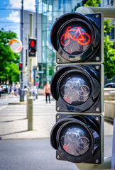 typical traffic light for bicycles in germany