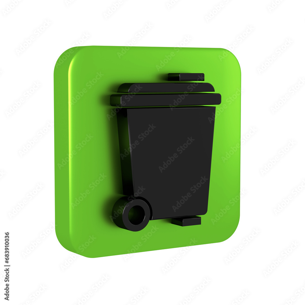 Poster black trash can icon isolated on transparent background. garbage bin sign. recycle basket icon. offi