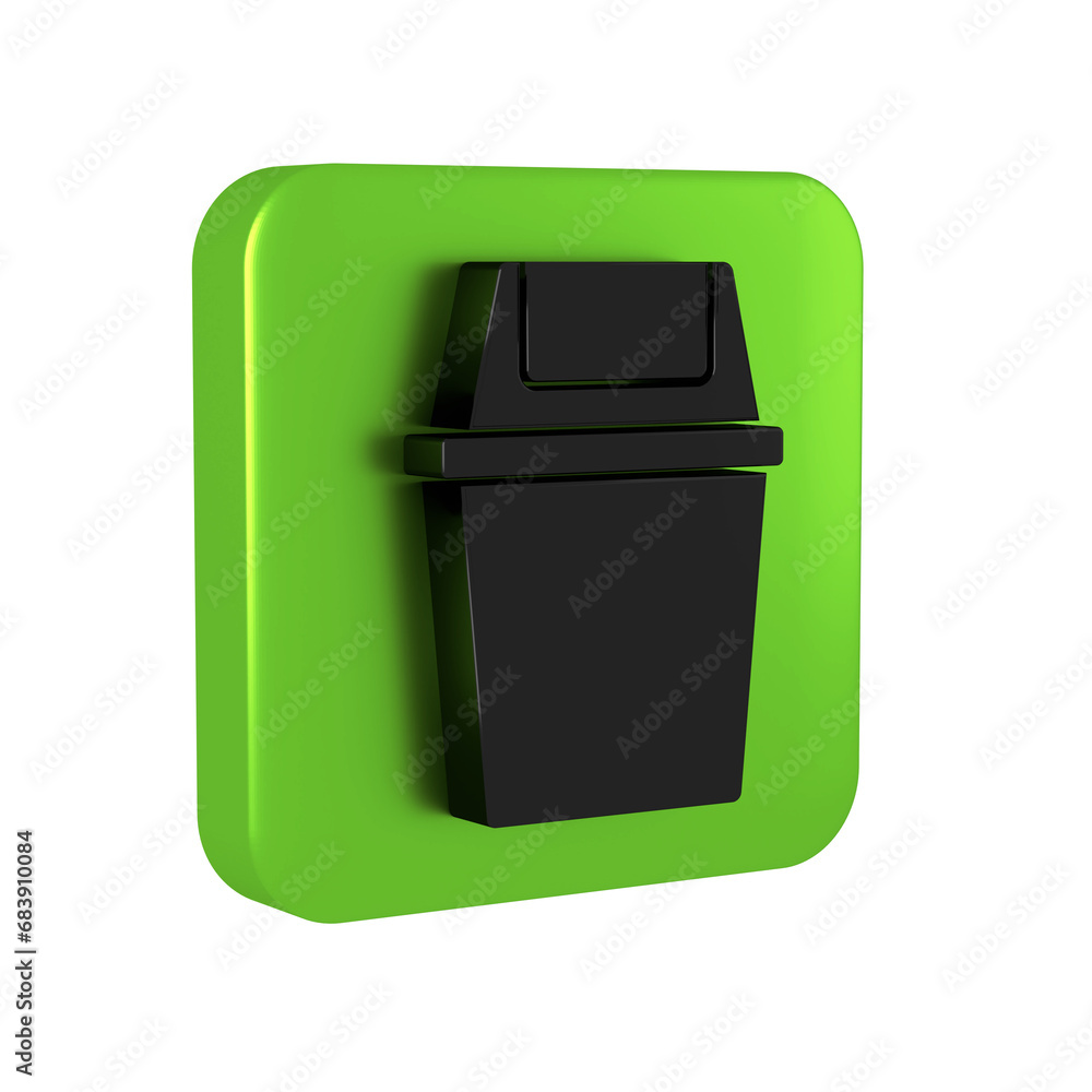Poster black trash can icon isolated on transparent background. garbage bin sign. recycle basket icon. offi