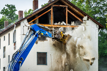 demolishing site at a construction area