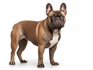 Obraz premium Purebred dog of French bulldog breed in full height. Isolated on a white background.