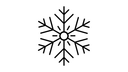 Snowflake vector icon isolated on transparent background