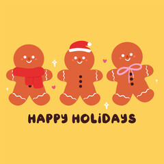 hand drawing cartoon Holiday card, wallpaper, background. cute Christmas, New year and holiday wallpaper