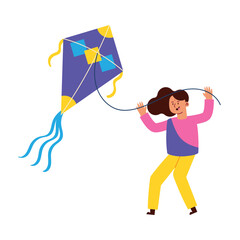 makar sankranti girl flying kite
