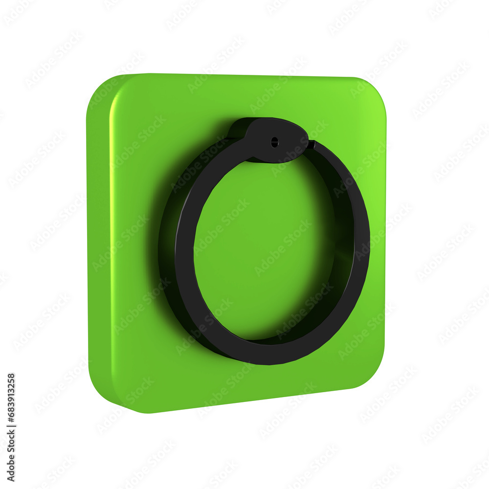 Aufkleber black magic symbol of ouroboros icon isolated on transparent background. snake biting its own tail. 