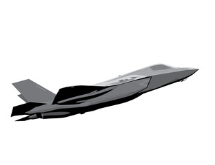 F-35B Lightning II stealth fighter jet. Stylized image for prints, poster and illustrations.
