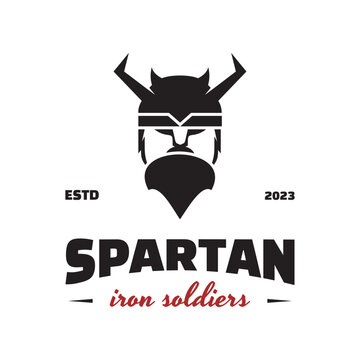 Vinatge Classic Spartan Iron Warrior  Helmet with the logo of the Spartan Warrior Symbol