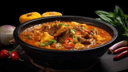  traditional  thai gaeng keow wan curry  cooked dish   - obrazy, fototapety, plakaty
