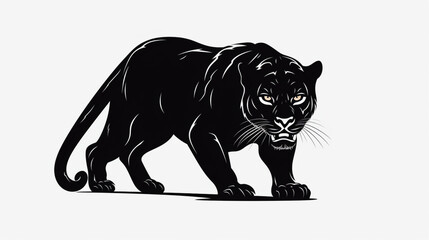 Fototapeta premium Stickers en noir et blanc représentant un félin. Autocollant, collage, créatif, scrapbooking .Pour conception et création graphique