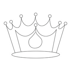 King crown Continuous one line vector art drawing and illustration