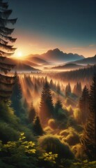 Fototapeta premium Sunset over the lake