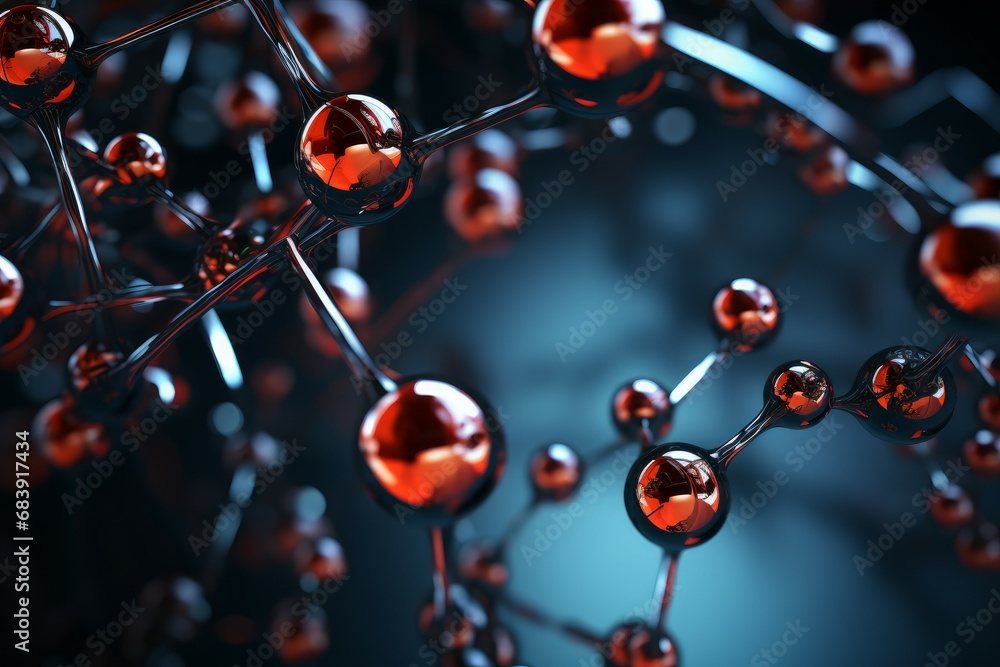 Poster essential molecules macro. cell lab research. generate ai