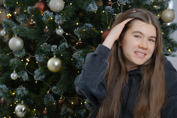 Portrait of a pretty girl with long hair