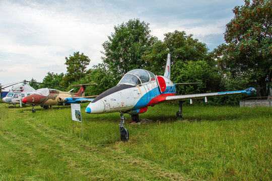 Aeroclub, Nitra, Slovakia - 06.16.2022: Czechoslovakian Aero L-39 Albatros on the territory of the Aeroclub in Nitra.