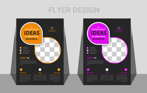 Business brochure flyer design a4 template, Corporate Flyer Layout with Graphic Elements and Orange Accents, Corporate business flyer template design, Vector flyer template design