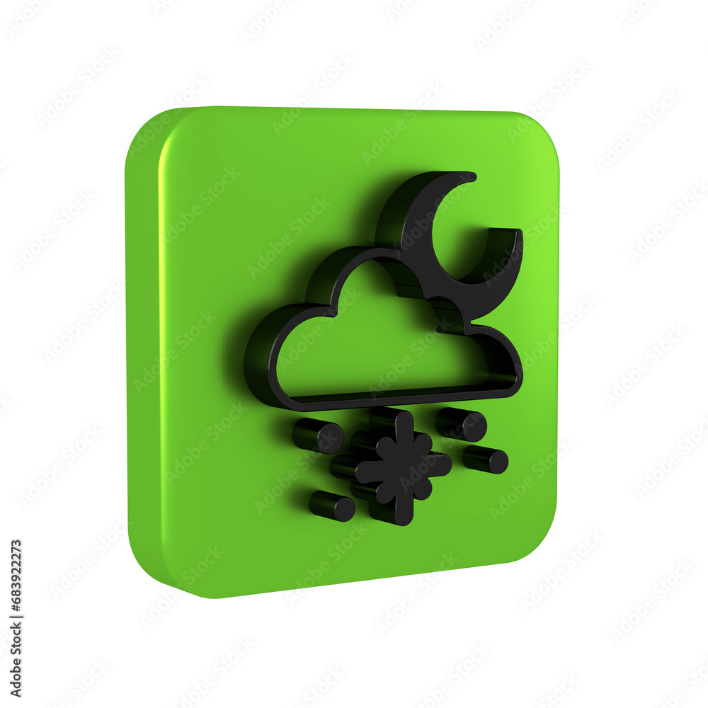Poster black cloud with snow and sun icon isolated on transparent background. cloud with snowflakes. single
