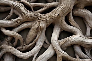 Rough Intertwined wood branch. Park plant garden. Generate Ai - obrazy, fototapety, plakaty