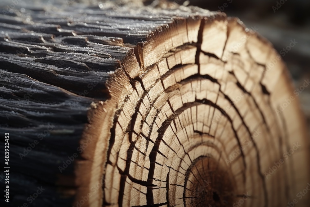 Aufkleber a detailed close-up of the texture and grain of a piece of wood. this versatile image can be used in
