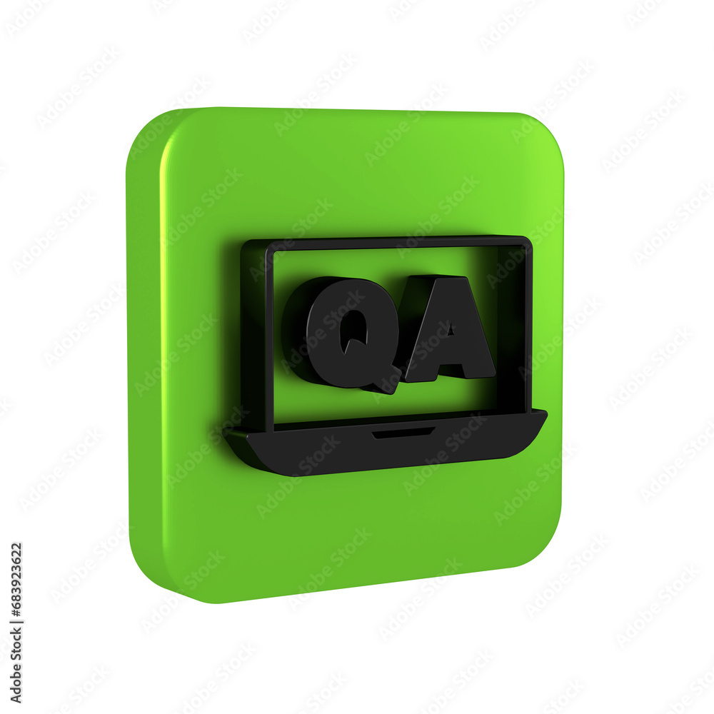 Poster black speech bubbles with question and answer icon isolated on transparent background. q and a symbo