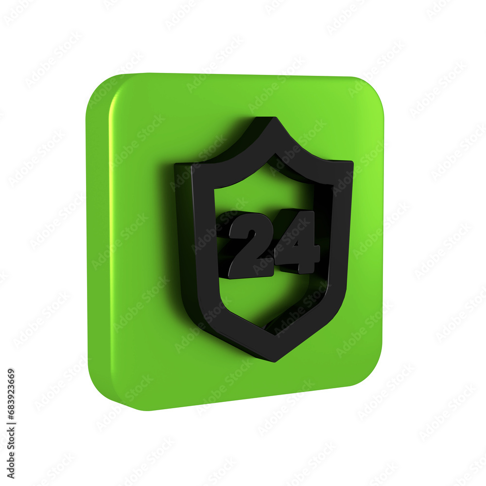 Poster black telephone 24 hours support icon isolated on transparent background. all-day customer support c