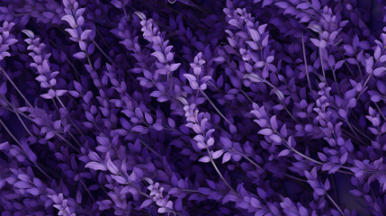 Fototapeta na wymiar Seamless close-up texture of lavender flower bed with vibrant purple hues